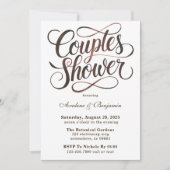 Invitation Mocha Mousse Aquarelle Typographie Couples Douche (Devant)