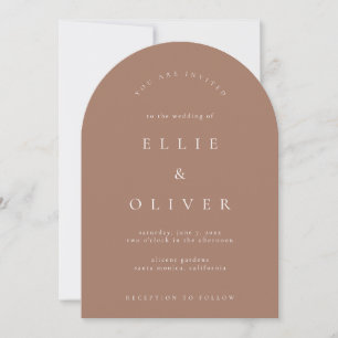 Invitation Mocha Mousse Boho Arch Mariage moderne