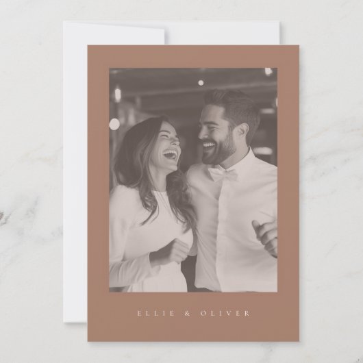 Invitation Mocha Mousse Boho Photo Mariage Moderne (Devant)