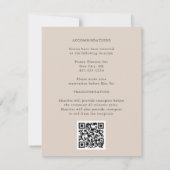 Invitation Mocha Mousse Floral Design Mariage beige (Dos)