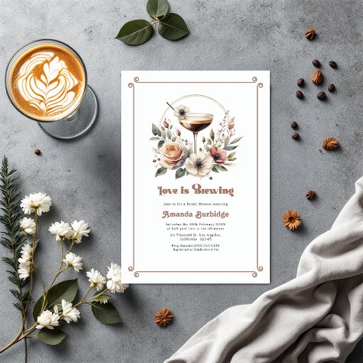 Invitation Mocha Mousse Love brasse la Fête des mariées