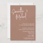 Invitation Mocha Mousse Mariage simple minimaliste tendance (Devant)