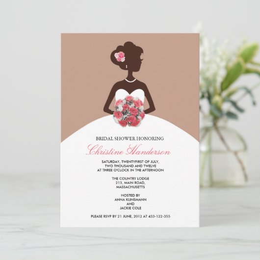 Invitation Mocha nuptiale moderne (Debout devant)