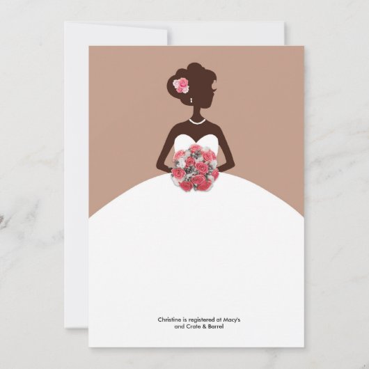 Invitation Mocha nuptiale moderne (Dos)