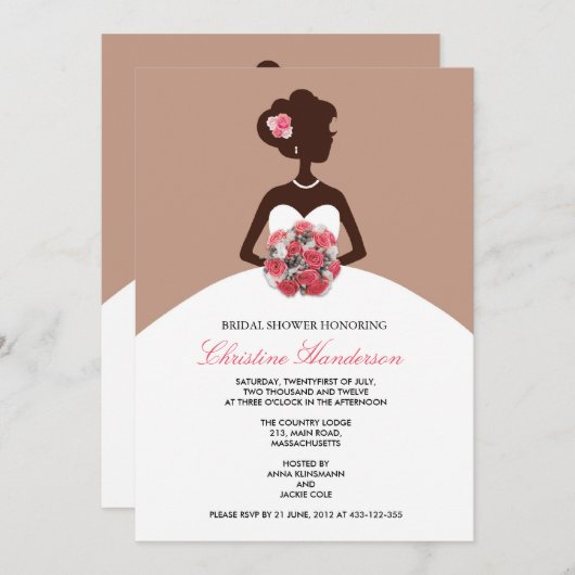 Invitation Mocha nuptiale moderne (Devant / Derrière)