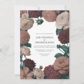 Invitation Mocha Plum, Berry Clay & Silk Taupe Wedding (Devant)