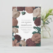 Invitation Mocha Plum, Berry Clay & Silk Taupe Wedding (Debout devant)