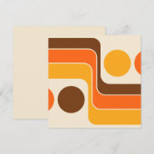 Invitation Mod 1970s Retro Style Geometric Design (Devant / Derrière)