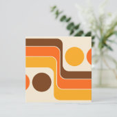 Invitation Mod 1970s Retro Style Geometric Design (Debout devant)