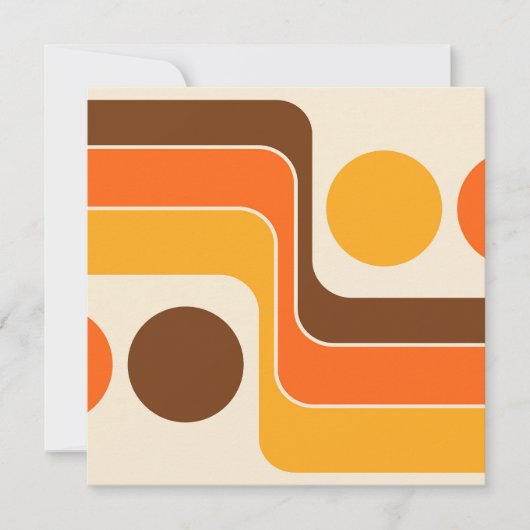 Invitation Mod 1970s Retro Style Geometric Design (Devant)