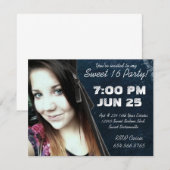 Invitation Mod Angle Grunge Photo Sweet 16 (Devant / Derrière)