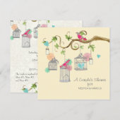 Invitation Mod Bird Cage Mason Jar Coeur Fête des mariées flo (Devant / Derrière)