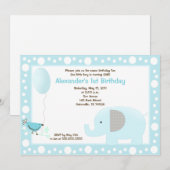 Invitation Mod Elephant Jungle Dot 5x7 Anniversaire Invitatio (Devant / Derrière)
