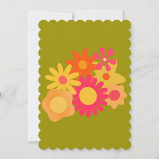 Invitation mod floral vintage rose vert pour mariage invitati