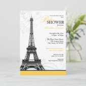 Invitation Mod Flourdir Tour Eiffel Baby shower parisien (Debout devant)