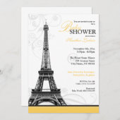 Invitation Mod Flourdir Tour Eiffel Baby shower parisien (Devant / Derrière)