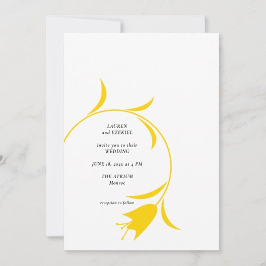 INVITATION MOD JAUNE MARIAGE TULIP (Devant)