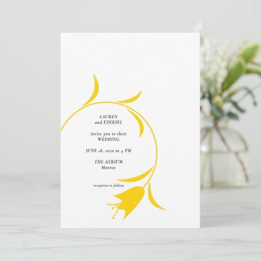 INVITATION MOD JAUNE MARIAGE TULIP (Debout devant)