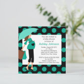 Invitation Mod Maman Baby shower garçon/fille (Debout devant)