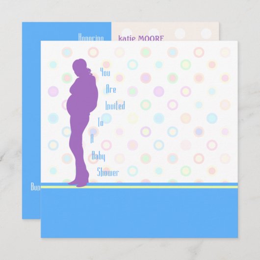 Invitation Mod Maman Baby shower Modèle d'invitation (Devant / Derrière)