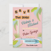 Invitation Mod Mid-Century Enregistrer la date Signal rétro (Devant)