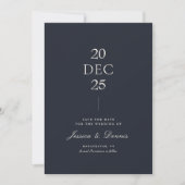 Invitation Mod Minimal Élégant Script Dark Navy Enregistrer l (Devant)