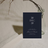 Invitation Mod Minimal Élégant Script Dark Navy Enregistrer l