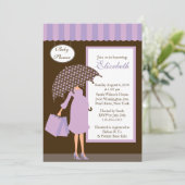 Invitation Mod Mom Baby Shoppe Baby shower pourpre (Debout devant)