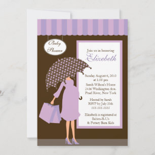 Invitation Mod Mom Baby Shoppe Baby shower pourpre