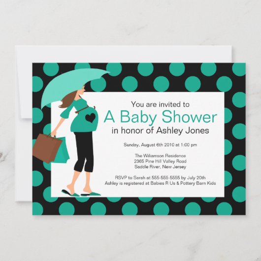 Invitation Mod Mom Boy/Girl Baby shower (Devant)