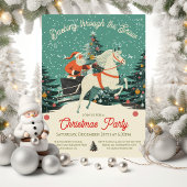 Invitation Mod Retro Père Noël Sleigh ride Christmas Party