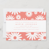 Invitation Mod Super Happy Daisy Hippie Baby shower rose (Devant)
