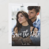 Invitation MOD V Photo Bold Enregistrer la date - Plus sombre (Devant)