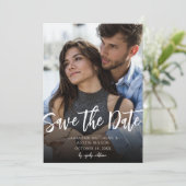 Invitation MOD V Photo Bold Enregistrer la date - Plus sombre (Debout devant)