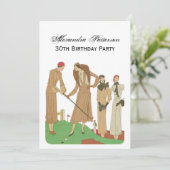 Invitation Mode 1920 Femmes à la mode Jouer au golf (Debout devant)