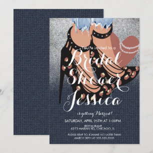 Invitation Mode Beauté Talons Jeans Enterrement de Vie de Jeu