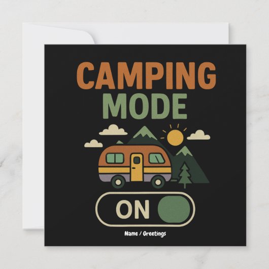 Invitation Mode Camping Sur Funny Nature Lover Camper Cadeau (Devant)