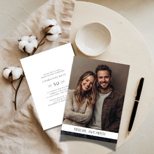 Invitation Mode Couple Photo Moderne Simple Fête des mariées