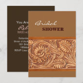 Invitation mode cowgirl vintage cuir sud-ouest (Devant / Derrière)