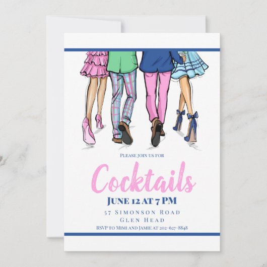 Invitation Mode de fête cocktail Couples Prépa (Devant)