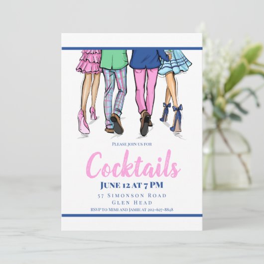 Invitation Mode de fête cocktail Couples Prépa (Debout devant)