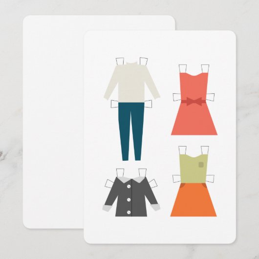 Invitation Mode de la poupée de papier (Devant / Derrière)