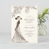 Invitation mode de naissance romantique vintage (Debout devant)