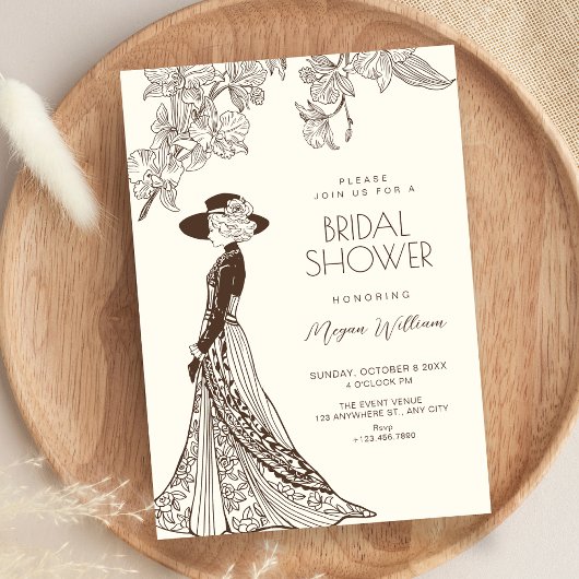 Invitation mode de naissance romantique vintage