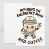 Invitation Mode d'urgence actif - Alimenté par café (Devant / Derrière)