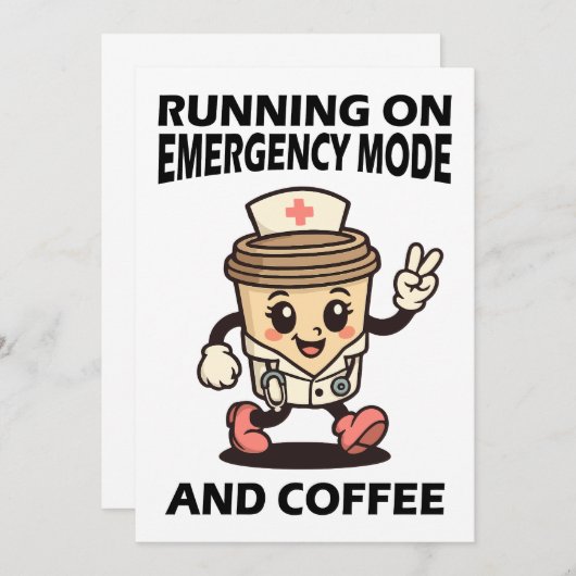 Invitation Mode d'urgence actif - Alimenté par café (Devant / Derrière)