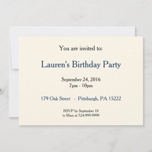 Invitation Mode édouardienne vintage de 1910 (Dos)