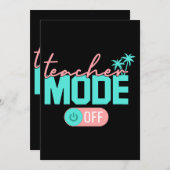 Invitation Mode Enseignant Désactivé Dernier Jour D'école Heu (Devant / Derrière)