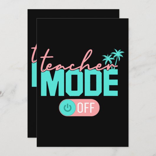 Invitation Mode Enseignant Désactivé Dernier Jour D'école Heu (Devant / Derrière)