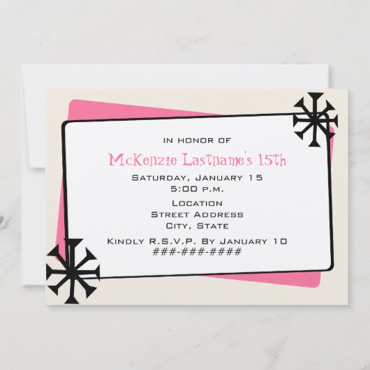 Invitation Mode Fête d'anniversaire Empreinte de léopard (Dos)